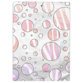 ピンクとホワイトの水玉模様ゼブラ クリップボード (裏面)