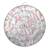 ピンクとホワイトの水玉模様ゼブラ ダーツボード (正面)