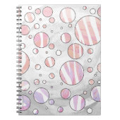 ピンクとホワイトの水玉模様ゼブラ ノートブック (正面)