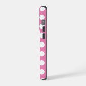 ピンクとホワイトの水玉 iPhoneケース (左側面)