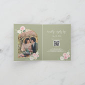 ピンクとホワイトの淡い花のウェディングインビテーション 招待状 (内部)