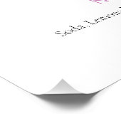 ピンクとホワイトの結婚バーメニューのポスター フォトプリント            (角)