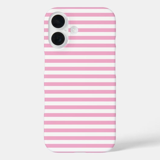 ピンクとホワイトの縦ストライプ 模様デザイン Case-Mate iPhoneケース (裏面)