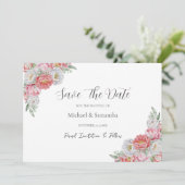 ピンクとホワイトの芍薬の結婚式 セーブザデート (スタンド正面)