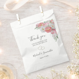 ピンクとホワイトの芍薬の結婚式 フェイバーバッグ