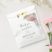 ピンクとホワイトの芍薬の結婚式 フェイバーバッグ (封をした状態)