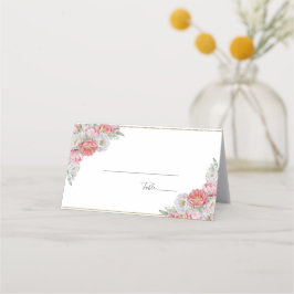 ピンクとホワイトの芍薬の結婚式 プレイスカード
