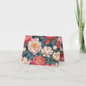 ピンクとホワイトの芍薬 オリエンタル サンクス カード (裏面)