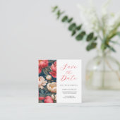 ピンクとホワイトの芍薬 オリエンタル セーブ・ザ・デート エンクロージャーカード (スタンド正面)