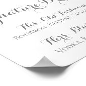 ピンクとホワイトの花のシグネチャードリンク看板 ポスター (角)