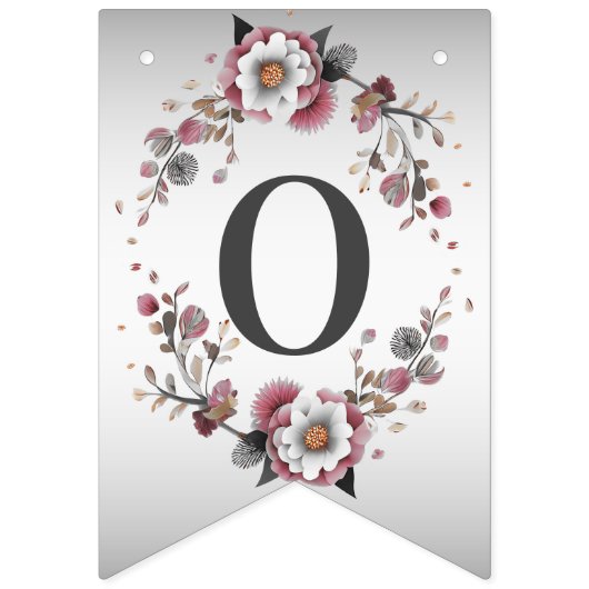 ピンクとホワイトの花のバンティング フラッグ (第2の旗)