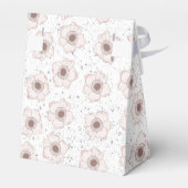 ピンクとホワイトの花のベビーシャワー フェイバーボックス (裏面サイド)