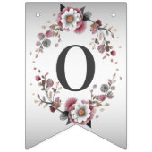 ピンクとホワイトの花柄のバンティング フラッグ (第2の旗)