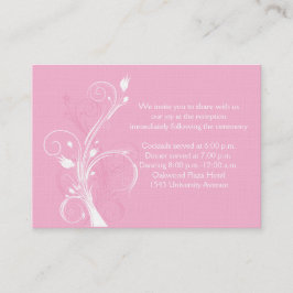 ピンクとホワイトの花柄の結婚式の受付カード エンクロージャーカード