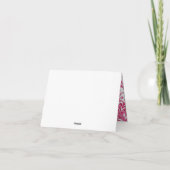 ピンクとホワイトの花柄 ウェディング サンクス カード (裏面)