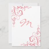 ピンクとホワイトの花開き結婚式招待状 招待状 (裏面)