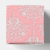 ピンクとホワイトの華麗な花柄ダマスク模様 フェイバーボックス (上部)