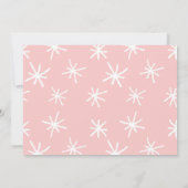 ピンクとホワイトの雪の結晶 ブライダルシャワー 招待状 (裏面)