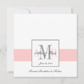 ピンクとホワイトのSave the Date ウェディングアナウンスメント セーブザデート (裏面)