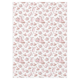 ピンクとホワイトウォーターのカラーベーカリーデザート テーブルクロス