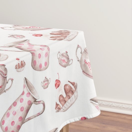 ピンクとホワイトウォーターのカラーベーカリーデザート テーブルクロス (インサイチュ)