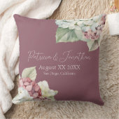 ピンクとホワイトウォーターの色あじさい花オン赤面 クッション (ブランケット)