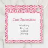 ピンクとホワイトクロチェットレースパターンラベル フェイバータグ (裏面)