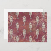 ピンクとホワイトシーホース ポストカード (正面/裏面)