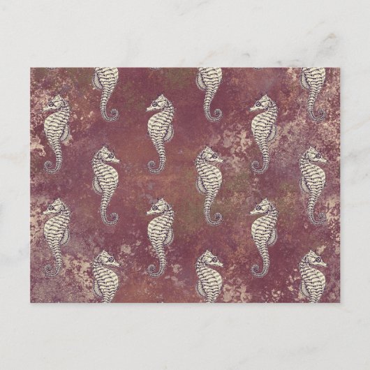 ピンクとホワイトシーホース ポストカード (正面)