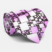 ピンクとホワイトスクエア踊りネクタイ ネクタイ (ロール)