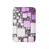 ピンクとホワイトスクエア踊りバスマット バスマット (正面縦)