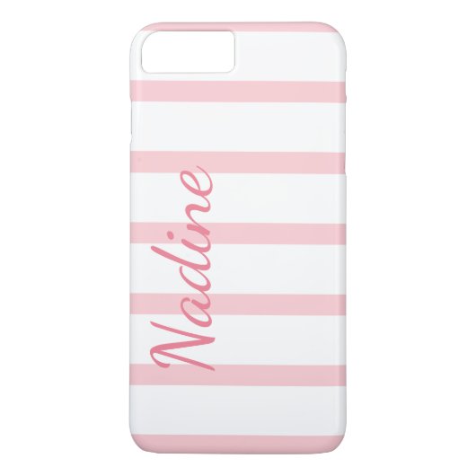 ピンクとホワイトストライプのカスタムiPhone 7 Plusケース Case-Mate iPhoneケース (裏面)