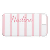 ピンクとホワイトストライプのカスタムiPhone 7 Plusケース Case-Mate iPhoneケース (裏面(横))