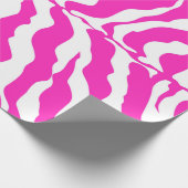 ピンクとホワイトタイガーのストライプアニマルプリント ラッピングペーパー (角)