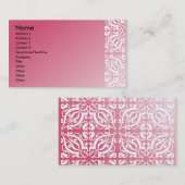 ピンクとホワイトダマスク 名刺 (正面/裏面)