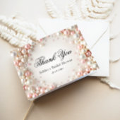 ピンクとホワイトパールのブライダルシャワーの感謝カード サンキューカード