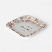 ピンクとホワイトパールブライダルシャワー ペーパープレート (傾斜あり)