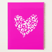 ピンクとホワイトヒョウのパターンハート プランナー手帳 (裏面)