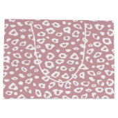 ピンクとホワイトヒョウのプリント ラージペーパーバッグ (裏面)