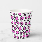 ピンクとホワイトヒョウのプリント 紙コップ (右)