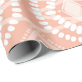 ピンクとホワイトフローの幾何学的パターン ラッピングペーパー (ロールコーナー)