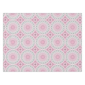ピンクとホワイトマンダラパターンデザイン テーブルクロス (正面(横))