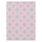 ピンクとホワイトマンダラパターンデザイン テーブルクロス (正面)