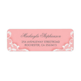 ピンクとホワイトレース結婚ズ ラベル