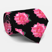 ピンクとホワイトローズ ネクタイ (ロール)