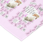 ピンクとホワイト結婚の記念日のテーブルランナー ショートテーブルランナー (コーナー)