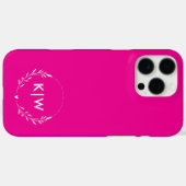 ピンクとホワイト | モダンイニシャルモノグラム Case-Mate iPhoneケース (裏面 (横))