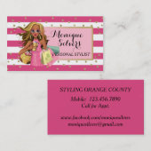 ピンクとホワイト/金ゴールドに精通したShopper Business Card 名刺 (正面/裏面)