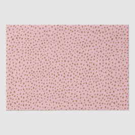 ピンクとボホテラコッタブラウンドット赤ちゃんシャワー 薄葉紙