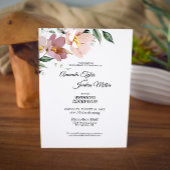 ピンクとマウベのヴィンテージ フラワー ウェディング レセプション 招待状